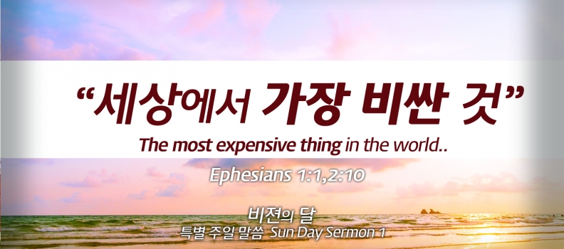 Church of Jesus 1  엡 1:1/2:10  세상에서 가장 비싼 것.