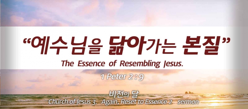 Church of Jesus 3 벧전 2:9 ‘다시 본질로(Reset)’ 2, 가정교회의 네 기둥 “예수님을 닮아가는 본질”