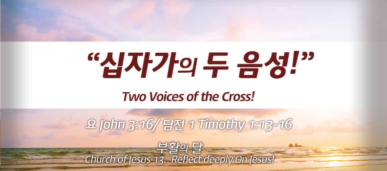 Church of Jesus 13 요 3:16/ 딤전 1:13-16 “십자가의 두 음성”
